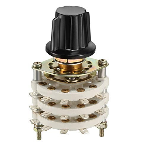 uxcell 3P4T 3 Pole 4 Position 3 Deck Band Channel Rotary Switch Selector with Kn