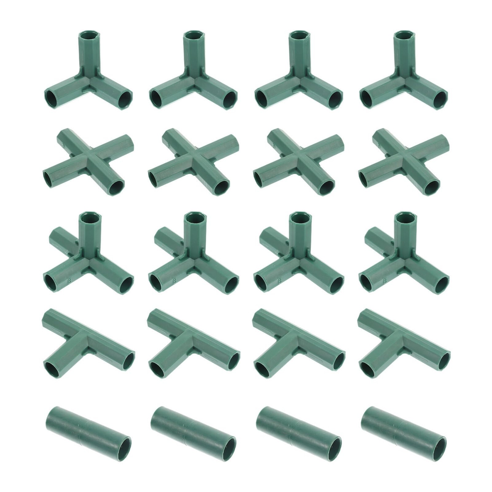 Yardwe Greenhouse Connector 20 Pcs 16Mm Gardening Frame Joints 6X6X6CM, Green