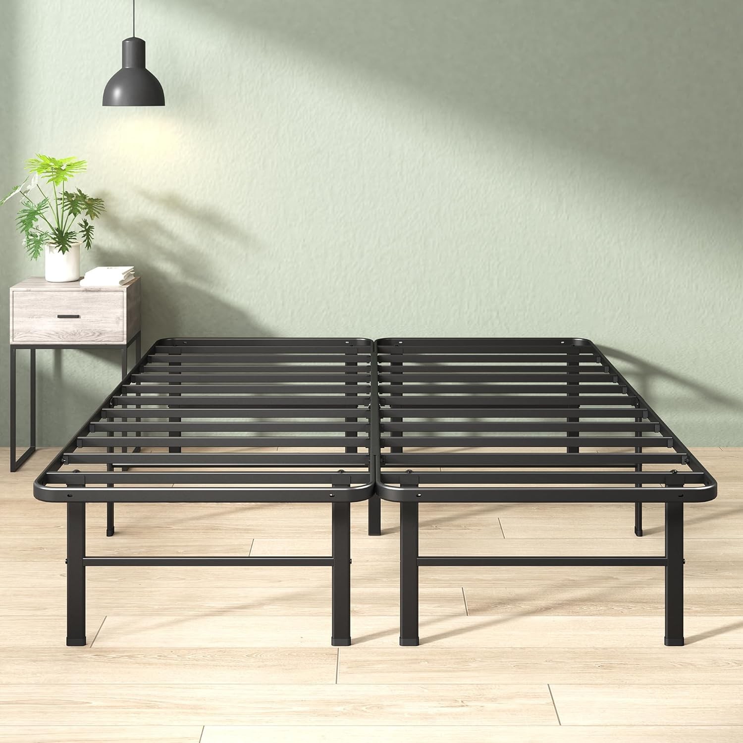 Zinus Rumi 14in Full Metal Bed Frame, Quick Assembly SmartBase® Full, Black