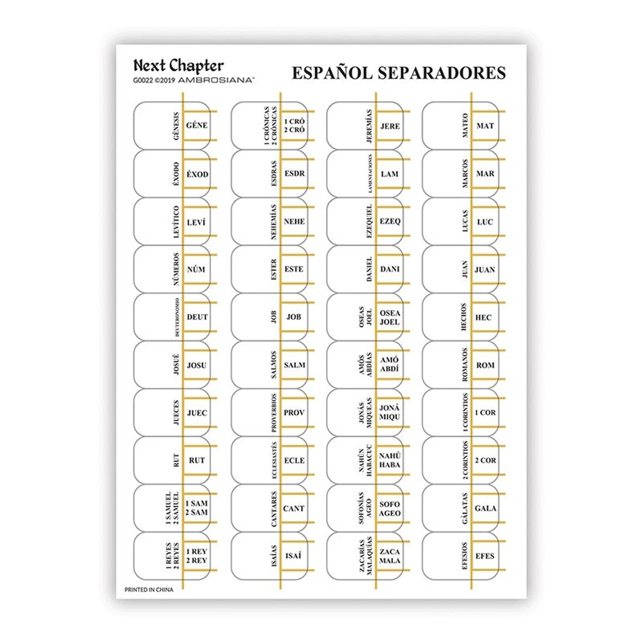 Next Chapter Bible Index Tabs Horizontal