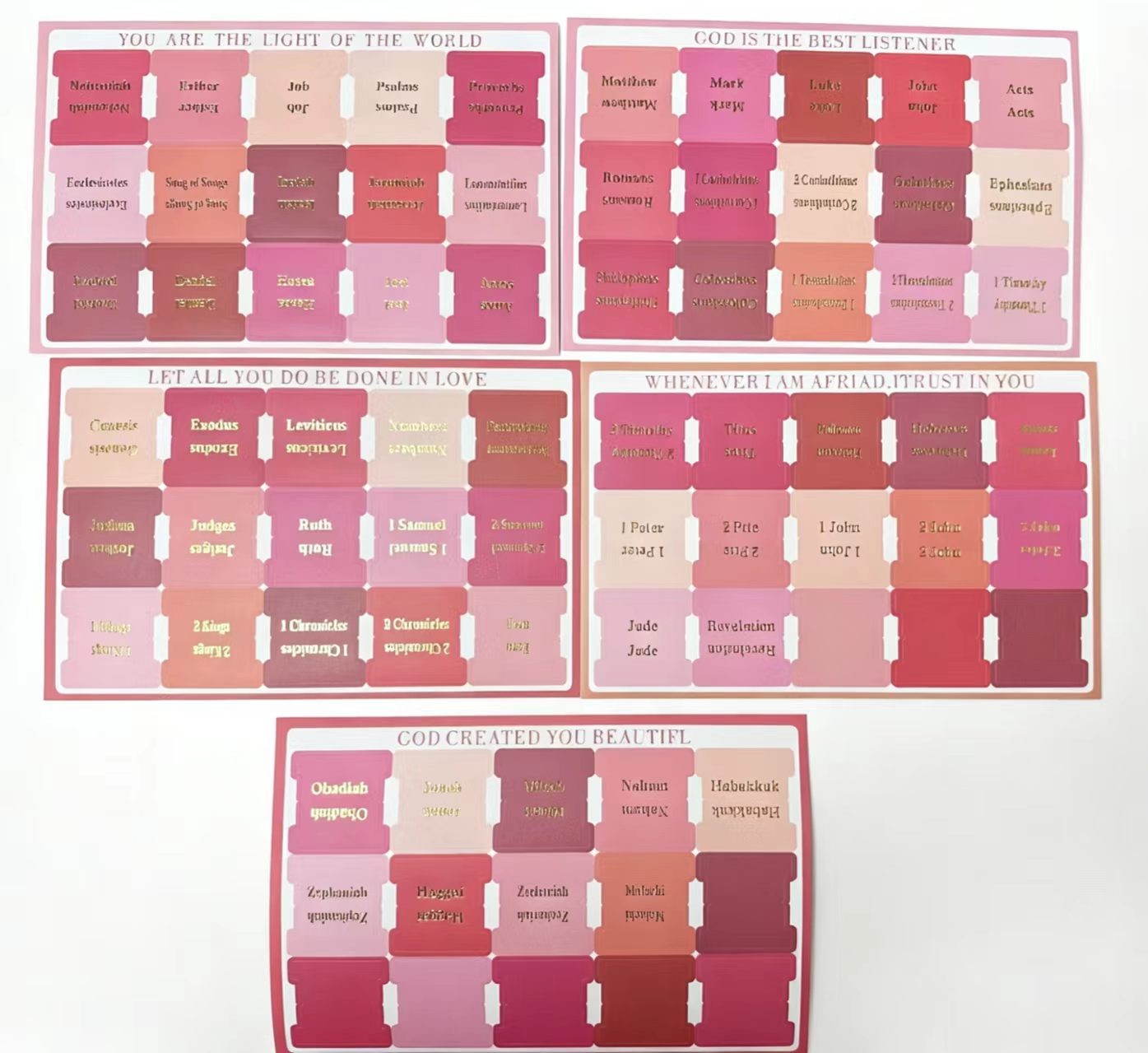 Bohemian Gold Foil Bible Index Tabs, Large Preprinted Labels Quick Page Finding