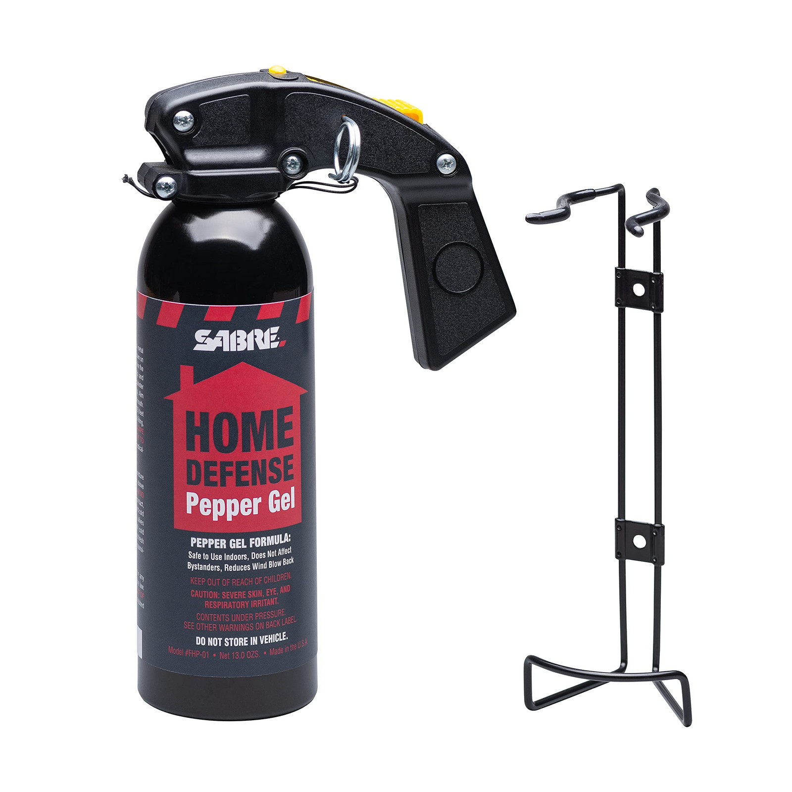SABRE Home Defense Pepper Gel with Wall Mount Clip Maximum Strength 25ft Range