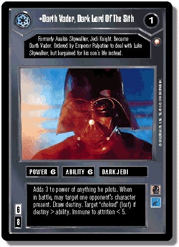 Darth Vader, Dark Lord Of The Sith [Foil] Damaged SWCCG: Reflections I