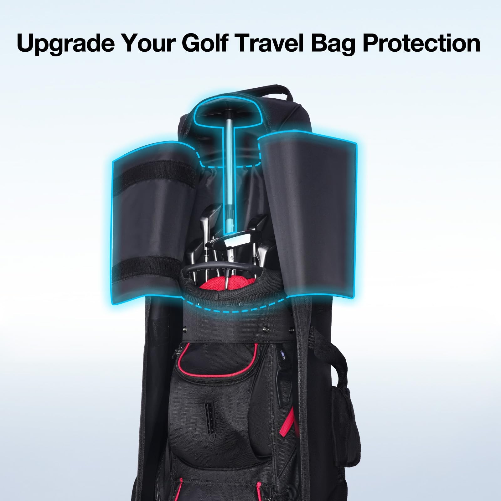 Gofly Golf Travel Bag Support System, Club Protective Pad and Aluminium Black