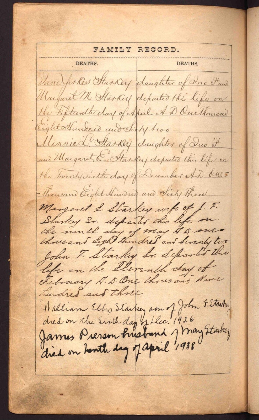 1867 Starkey family Bible (Bible Rescue #469)