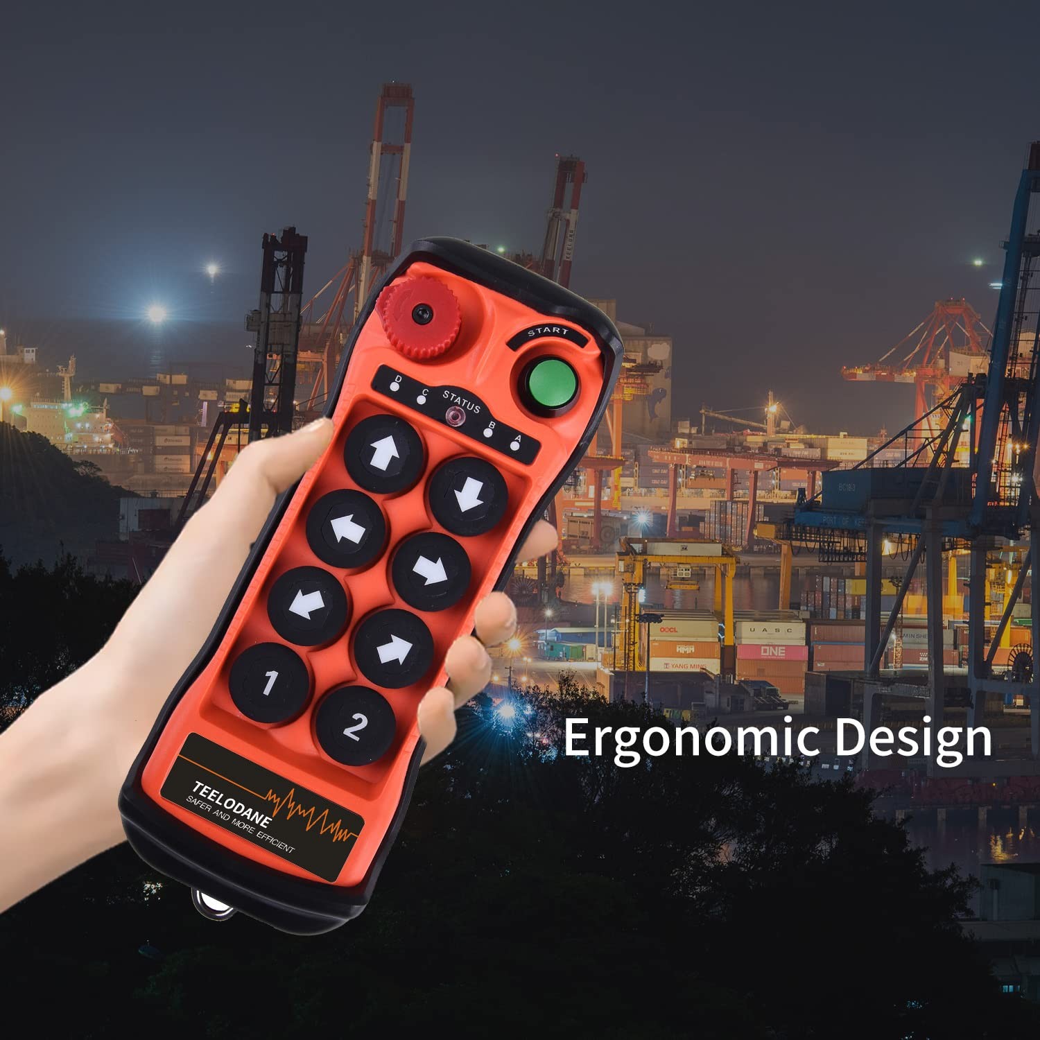 Q800 Industrial Wireless 1 Transmitter + AC/DC 12-24V Receiver, red and black