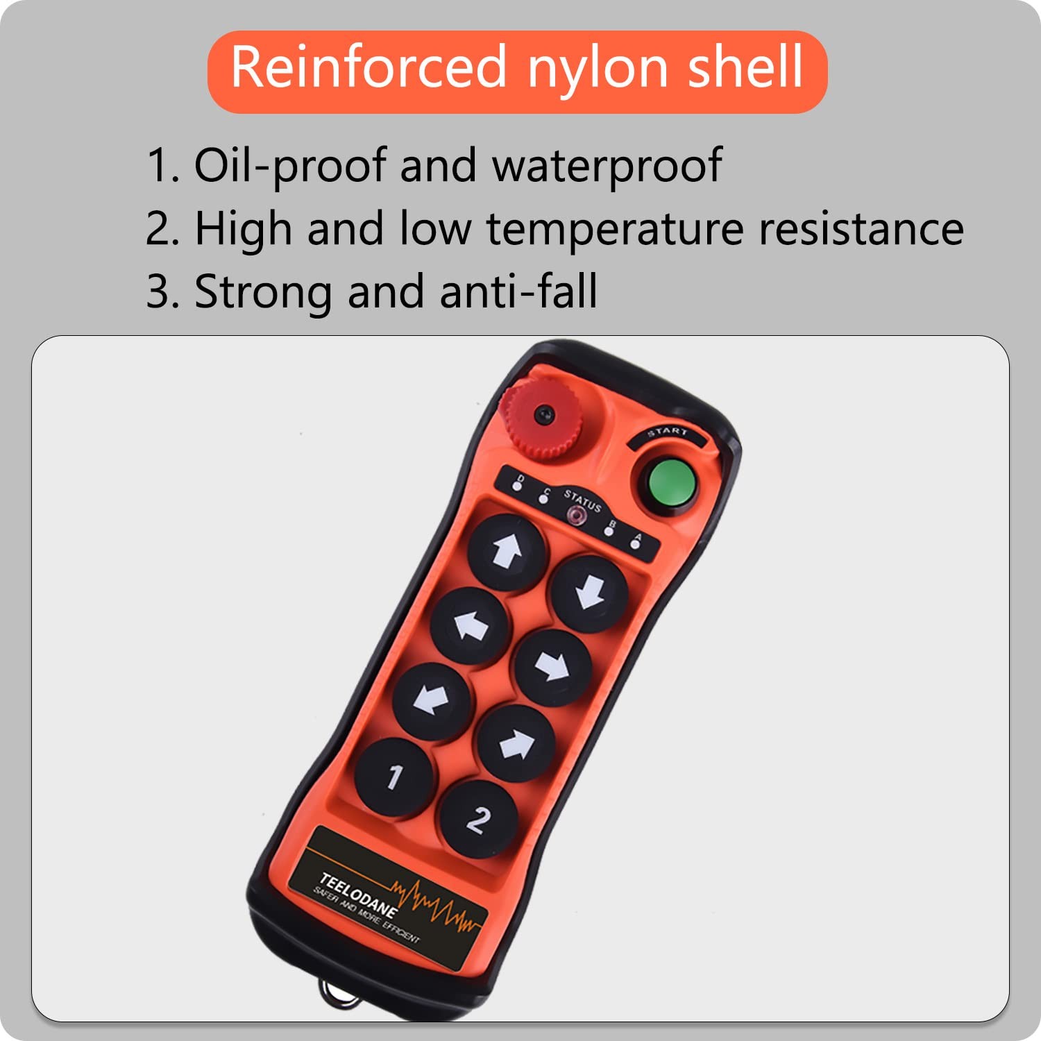 Q800 Industrial Wireless 1 Transmitter + AC/DC 12-24V Receiver, red and black