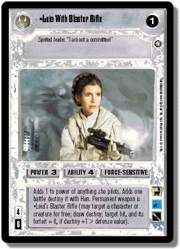 Leia With Blaster Rifle Moderately Played SWCCG: Enhanced Premiere