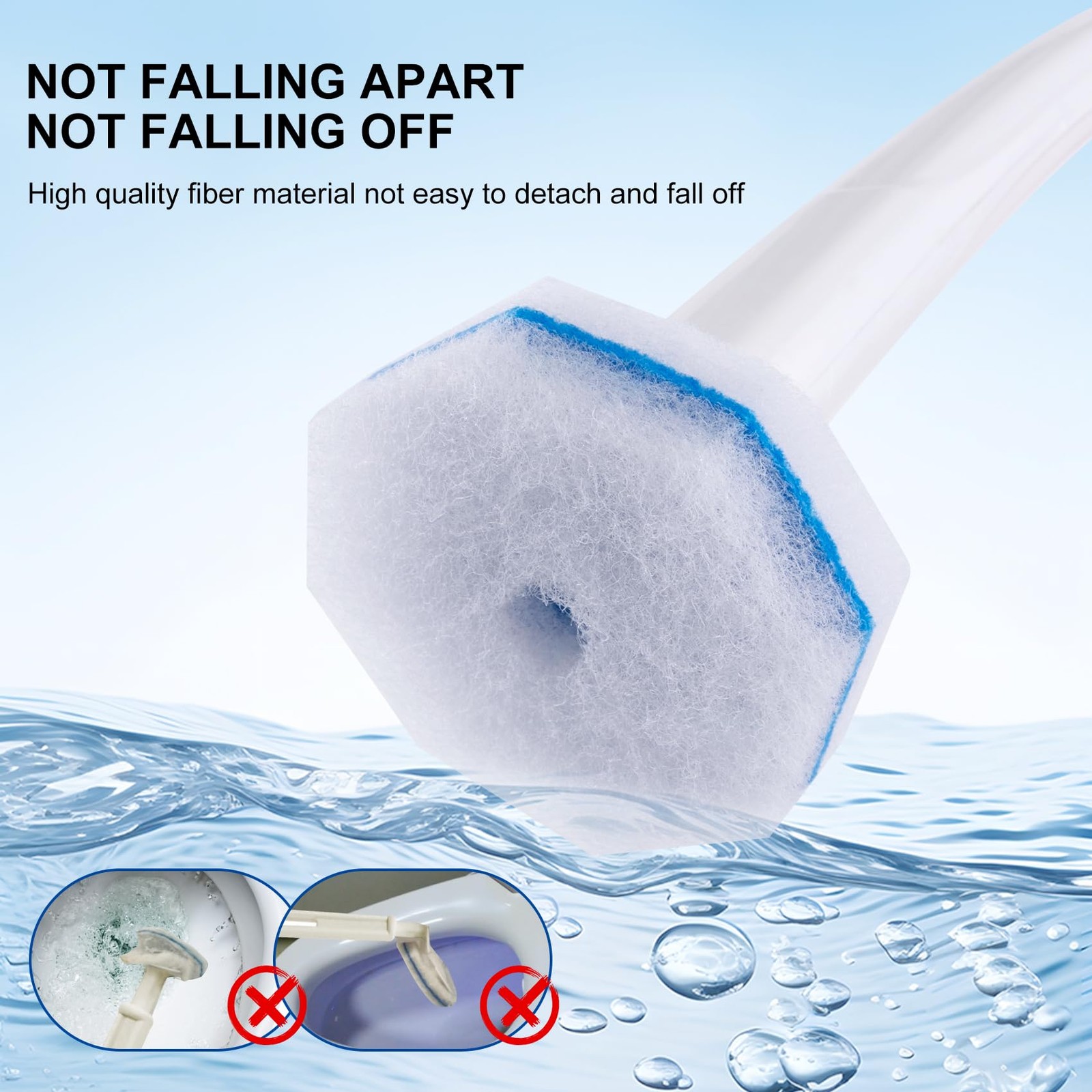 LufamlyGo Upgraded 60pcs Toilet Wand Refills fits 1 Count (Pack of 60), blue