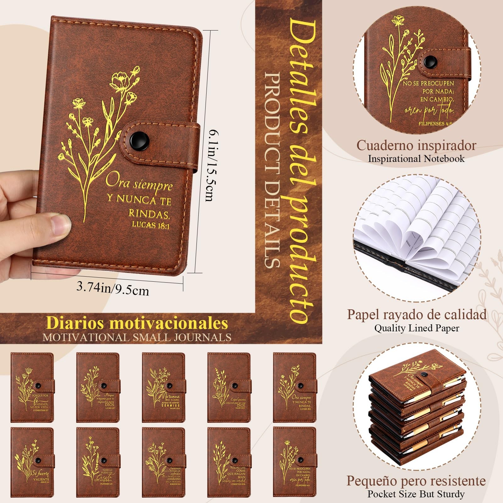 Spakon 60 Pcs Fathers Day Christian Gifts Bulk Leather Prayer Journal Religious