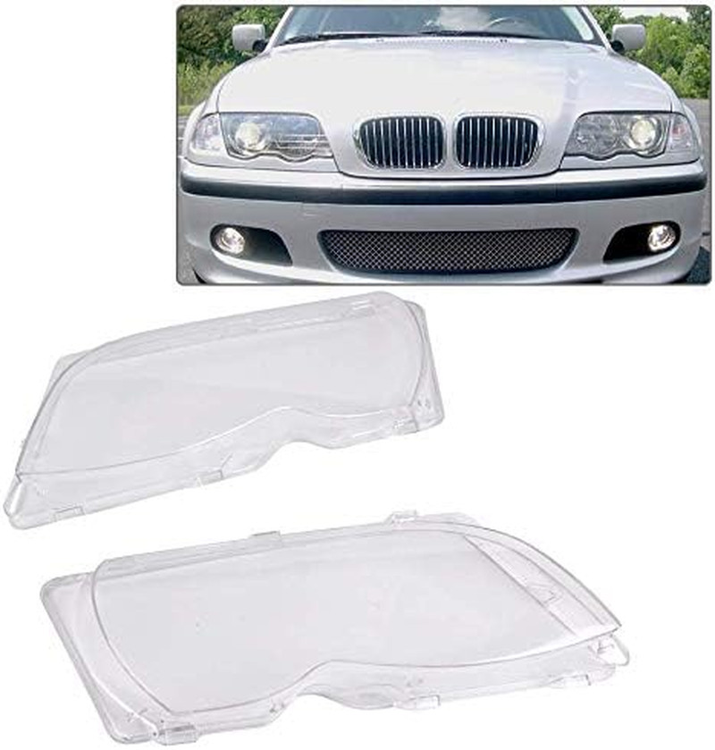 Car Headlight Cover for 2002-2005 BMW E46 320I 325I 325Xi 330I 330Xi 4 Door