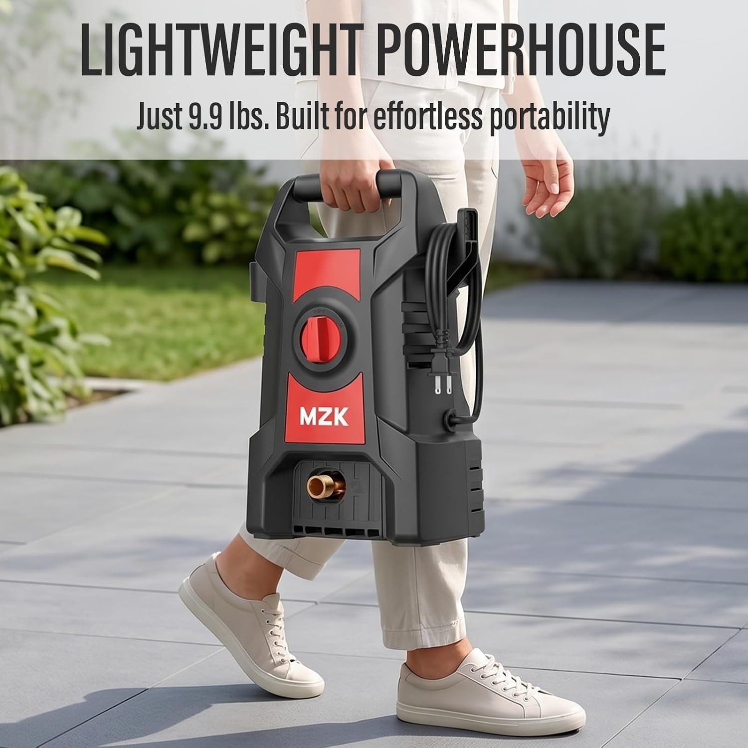 MZK Lightweight Pressure Washer, Portable Power Cleaner with Foam Cannon