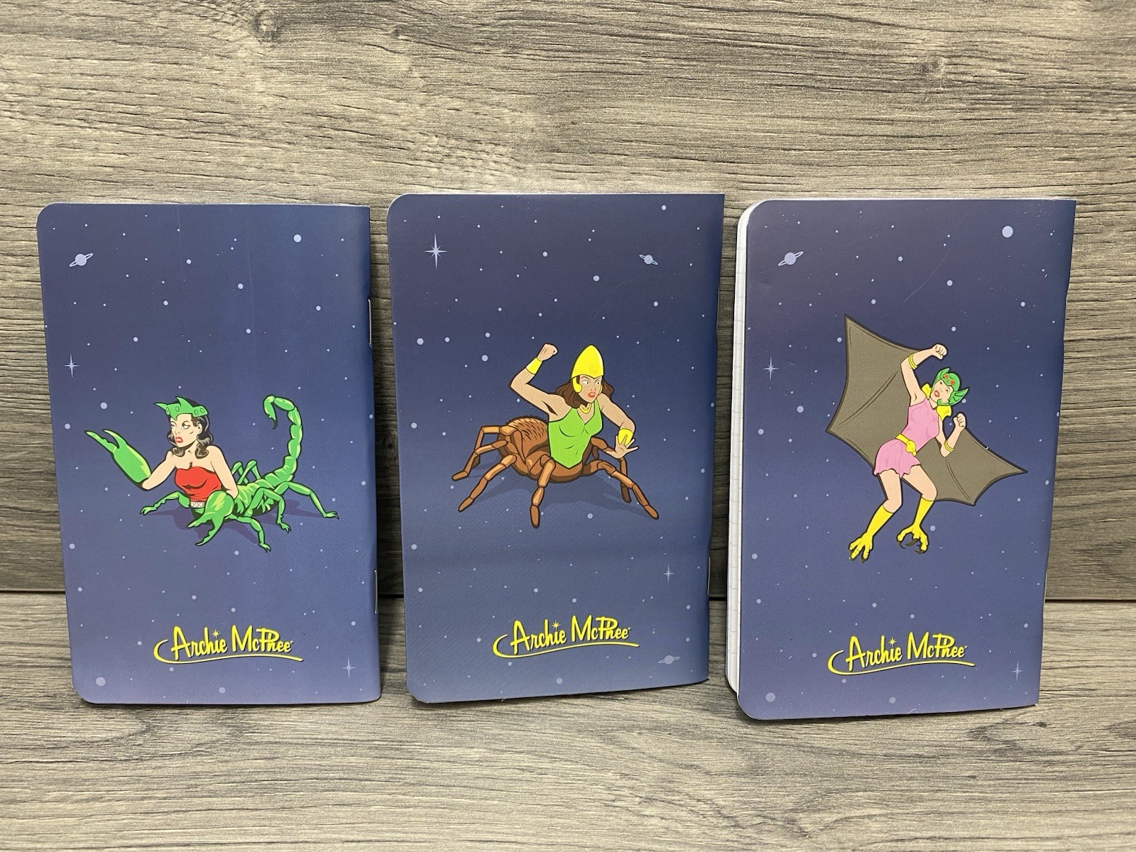Invasion of the Monster Women Mini Notebooks Set of 3 Retro Comic Book Style New
