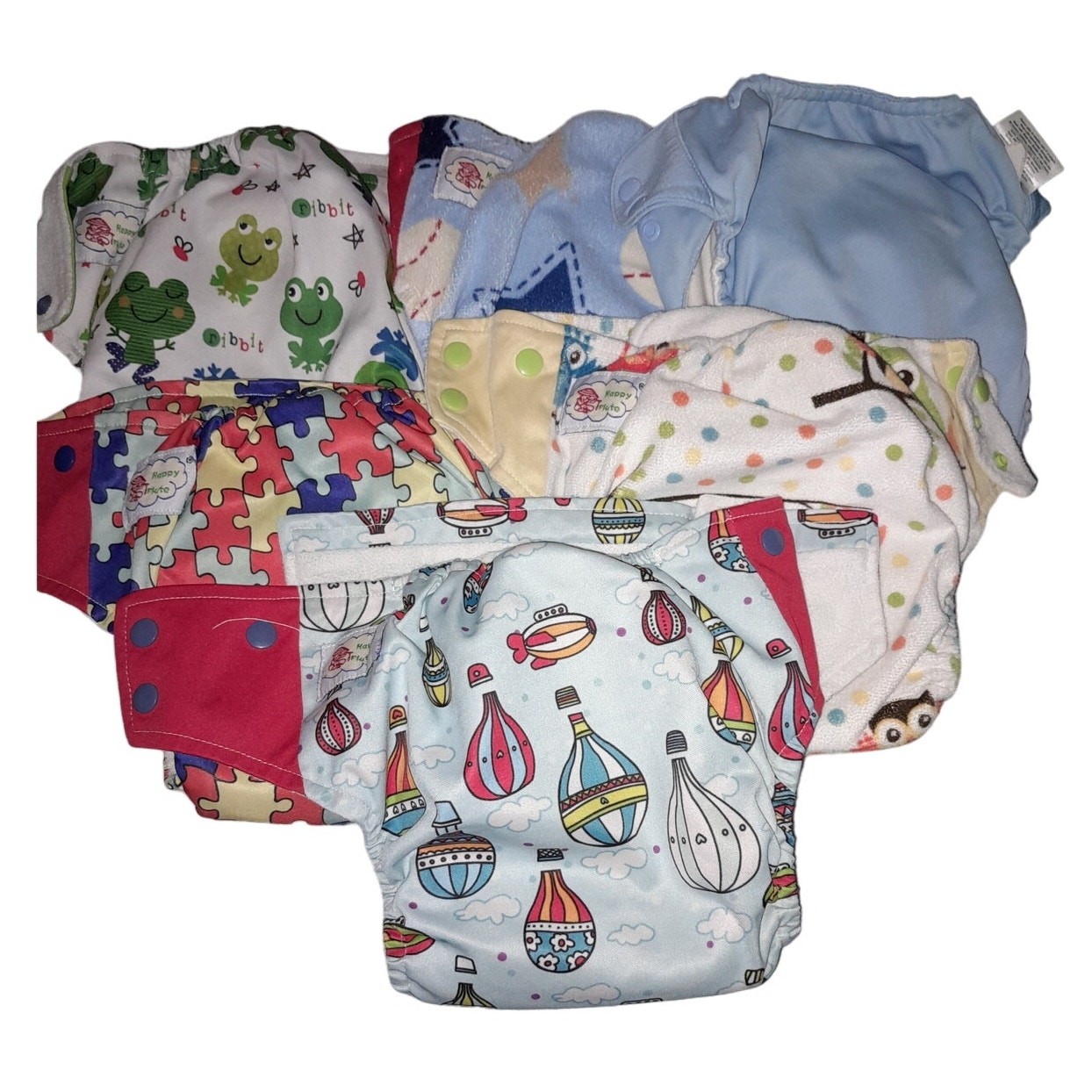 6 Happy Flute Cloth Diapers