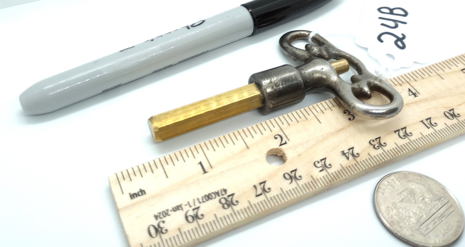 Steel and Brass Pocket Casket Key / Coffin Key