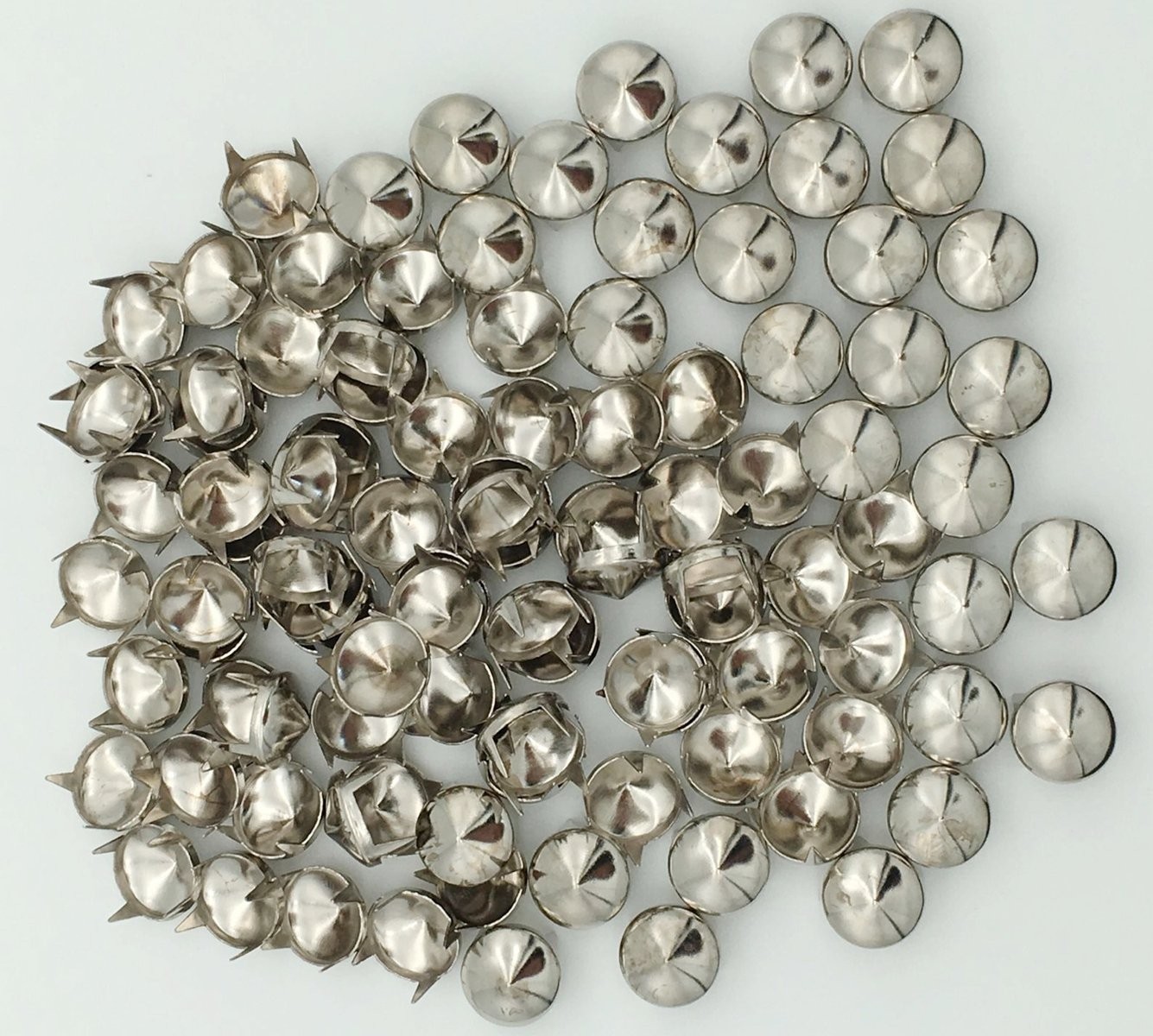 Newless 100pcs 9mm Cones DIY Leathercraft Metal Punk Studs Rivet 9mm, Silver