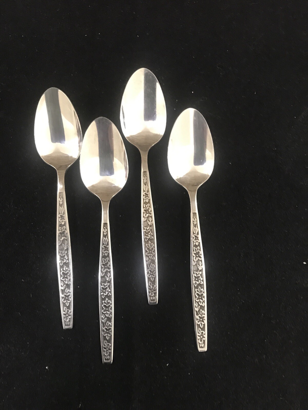 Mid Century Modern Rogers La Spana Set 4 Teaspoons Stainless Taiwan