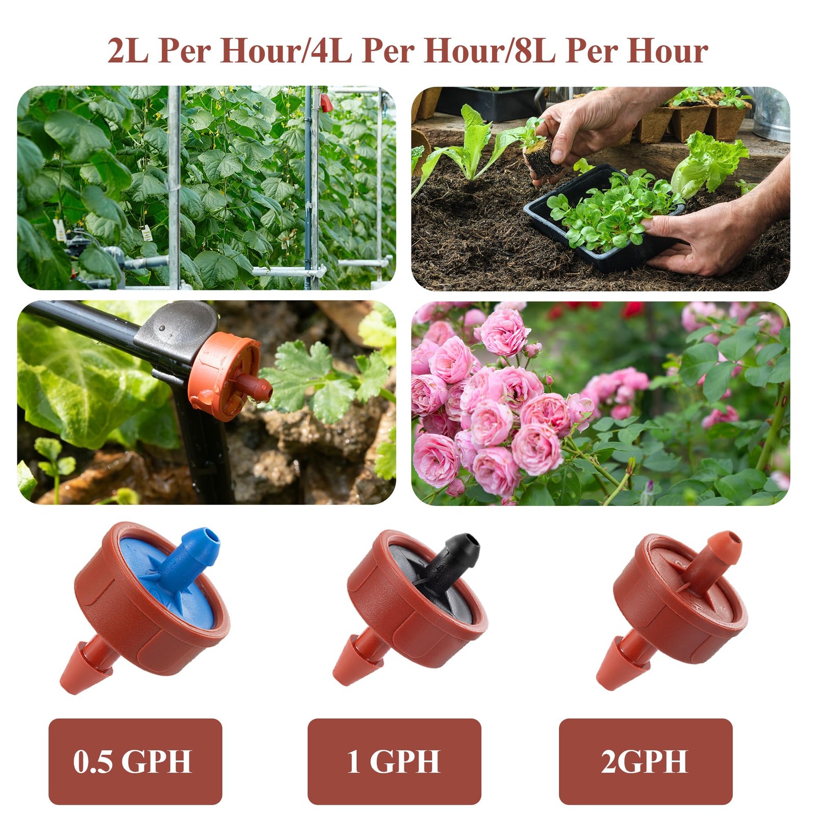 200Pcs 1 GPH Pressure Compensating Irrigation Spot 1/4 inch, 1 200PCS
