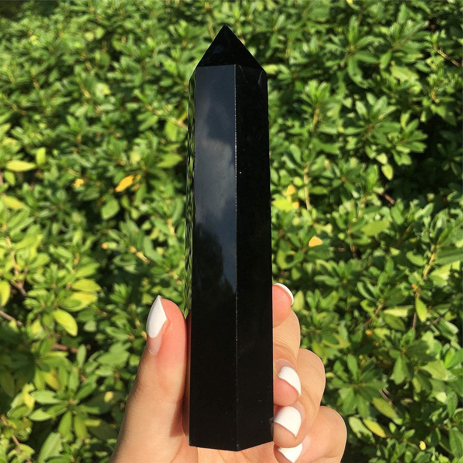 Zenkeeper 1PC Large Black Obsidian Crystal Points, Obsidian Crystal Tower Wan…