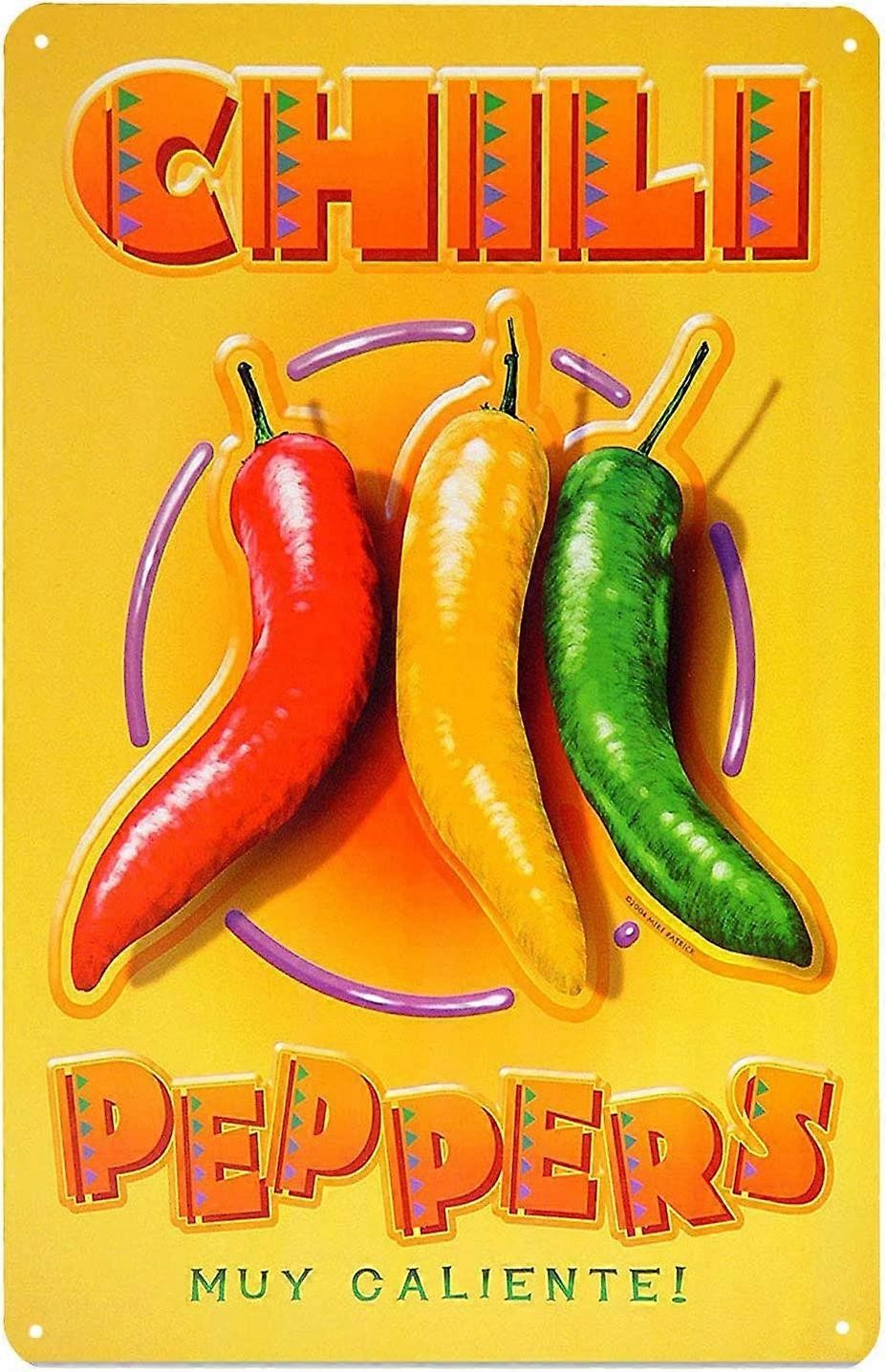 icy Food Muy Caliente, Metal Tin Sign, Art Plaque Poster Kitchen Home Wall Decor