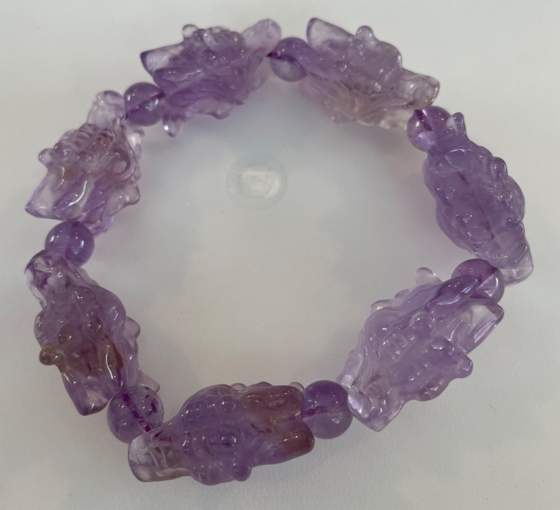 Amethyst dragon head bracelet 49 grams