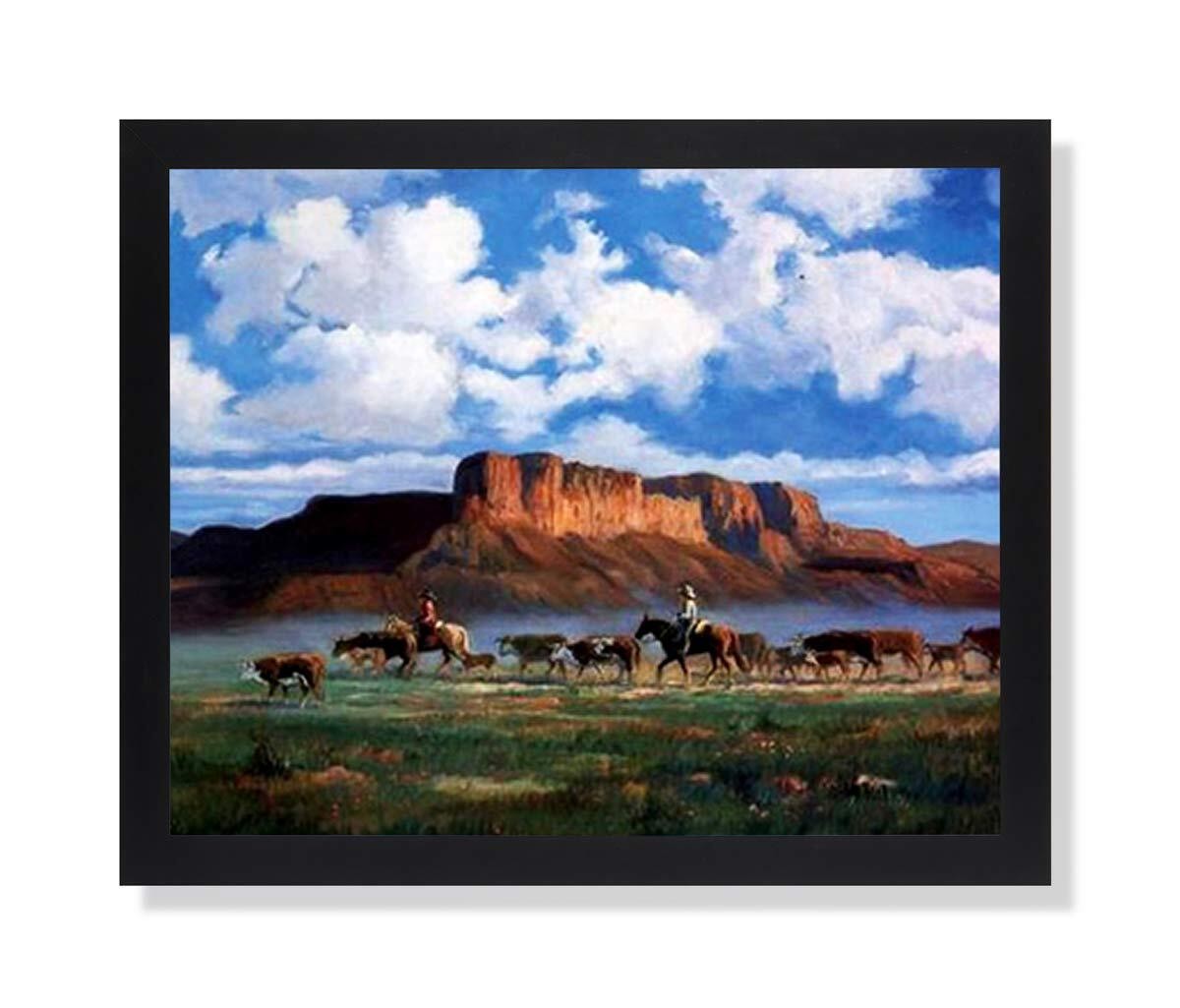 Western Landscape Art Print Unlimited Potential LLC Black Wood Frame USA