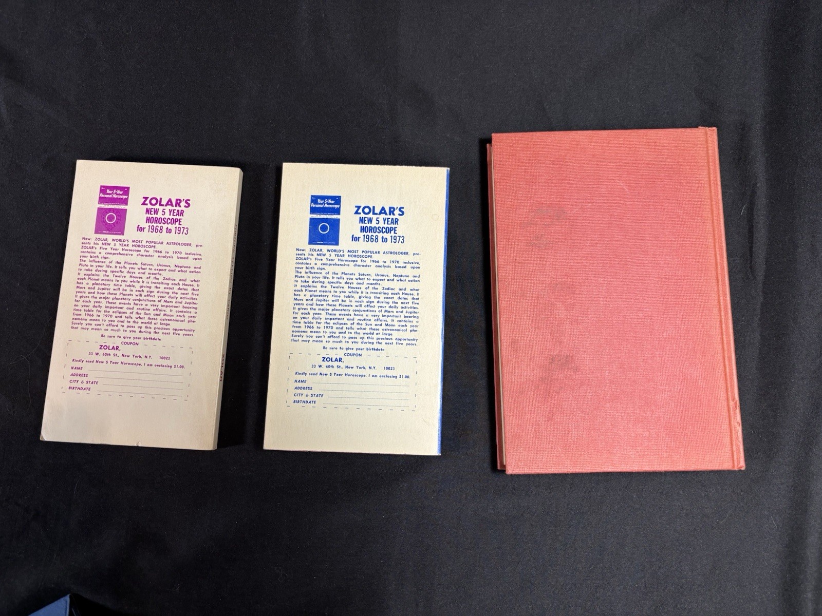 Vintage Zolar Fortune Telling Hypnosis & Mastering Your Memory Book Lot of 3