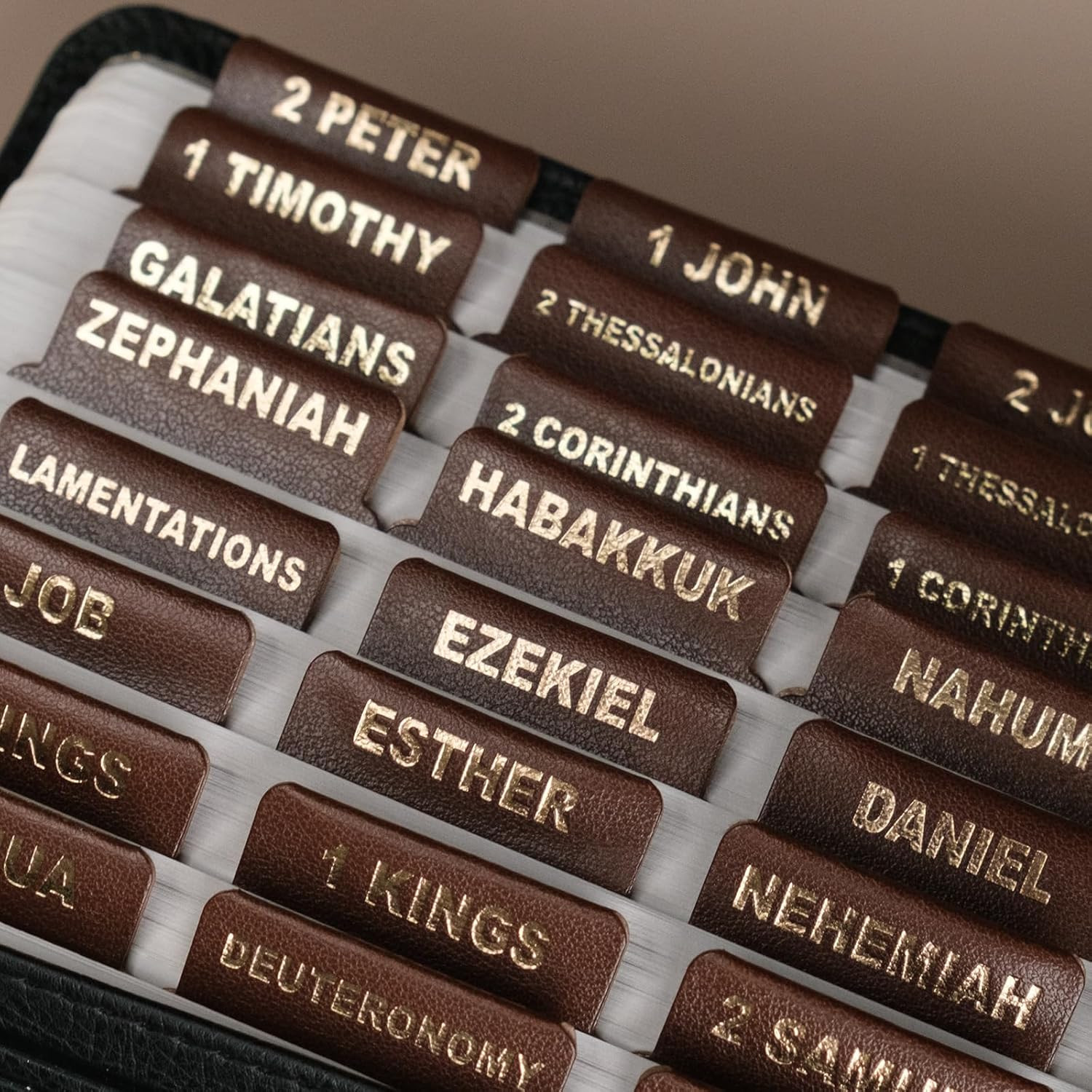 -Leather Bible Tabs, Bible Tabs for Women and Men(Gold Foil Lettering) Large Pri
