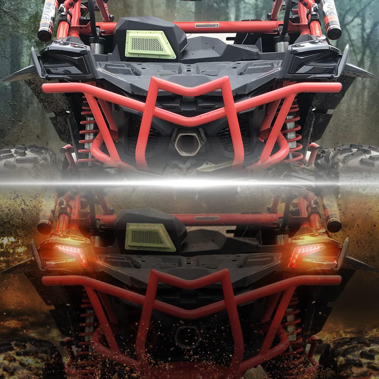 CPOWACE Black Taillights Rear Brake Lamps Can-Am Maverick X3 Max 2017-2022 Smoke