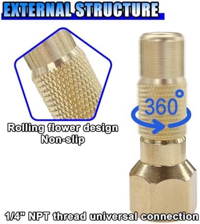 2PCS Car Tire Air Chuck, Heavy-Duty Screw on Tire Air Chuck with 1/4” NPT Threa