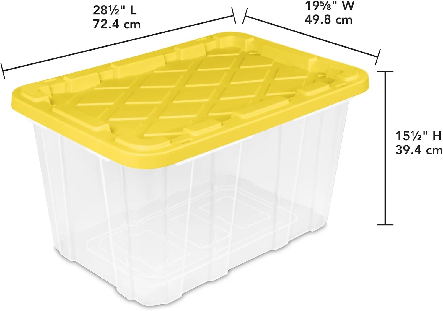 Large Industrial Storage Bins with Lids, 27 Gallon Clear Plastic Tote for…