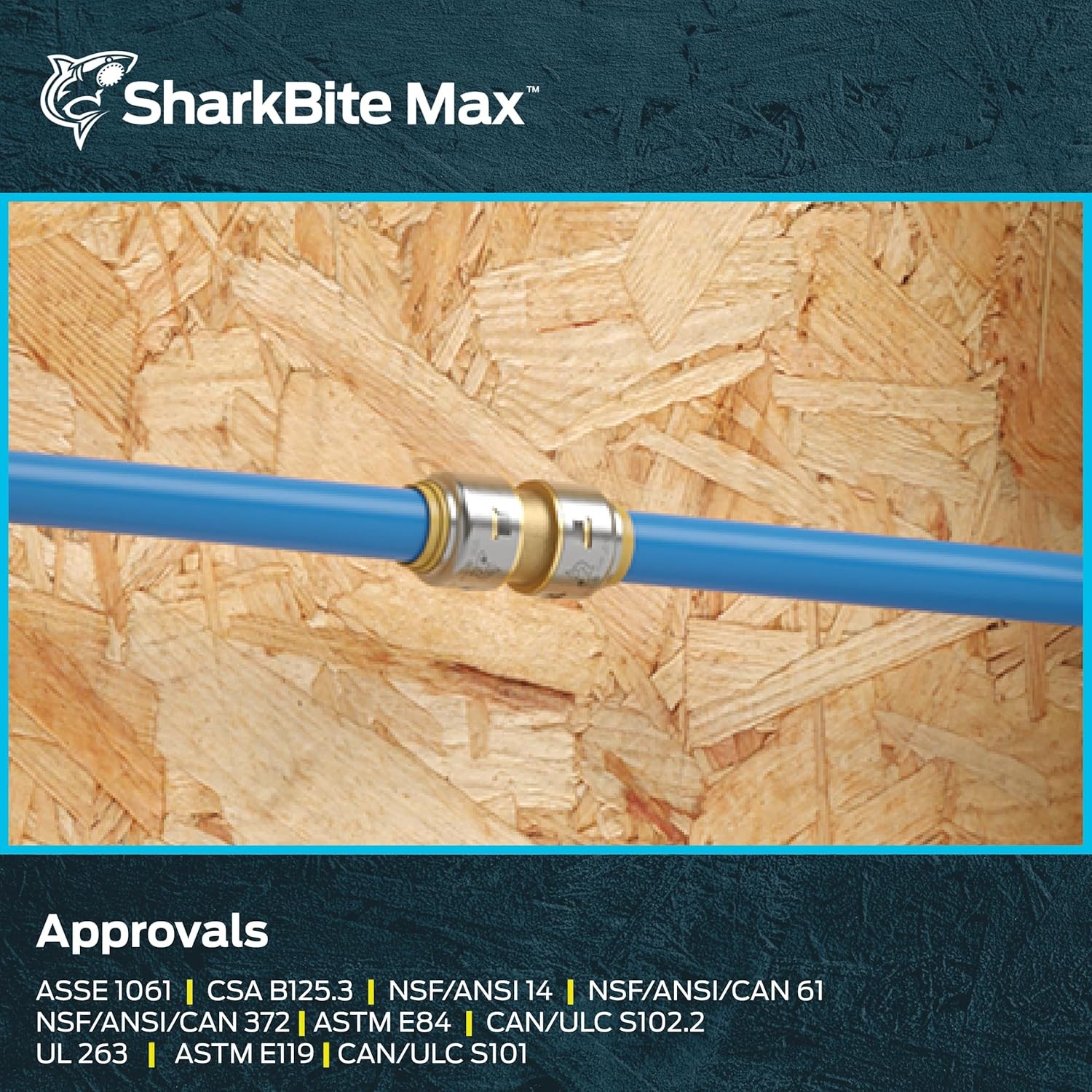 SharkBite Max 1/2 Inch Coupling, Pack of 4, Push to Connect Brass Plumbing Fitti