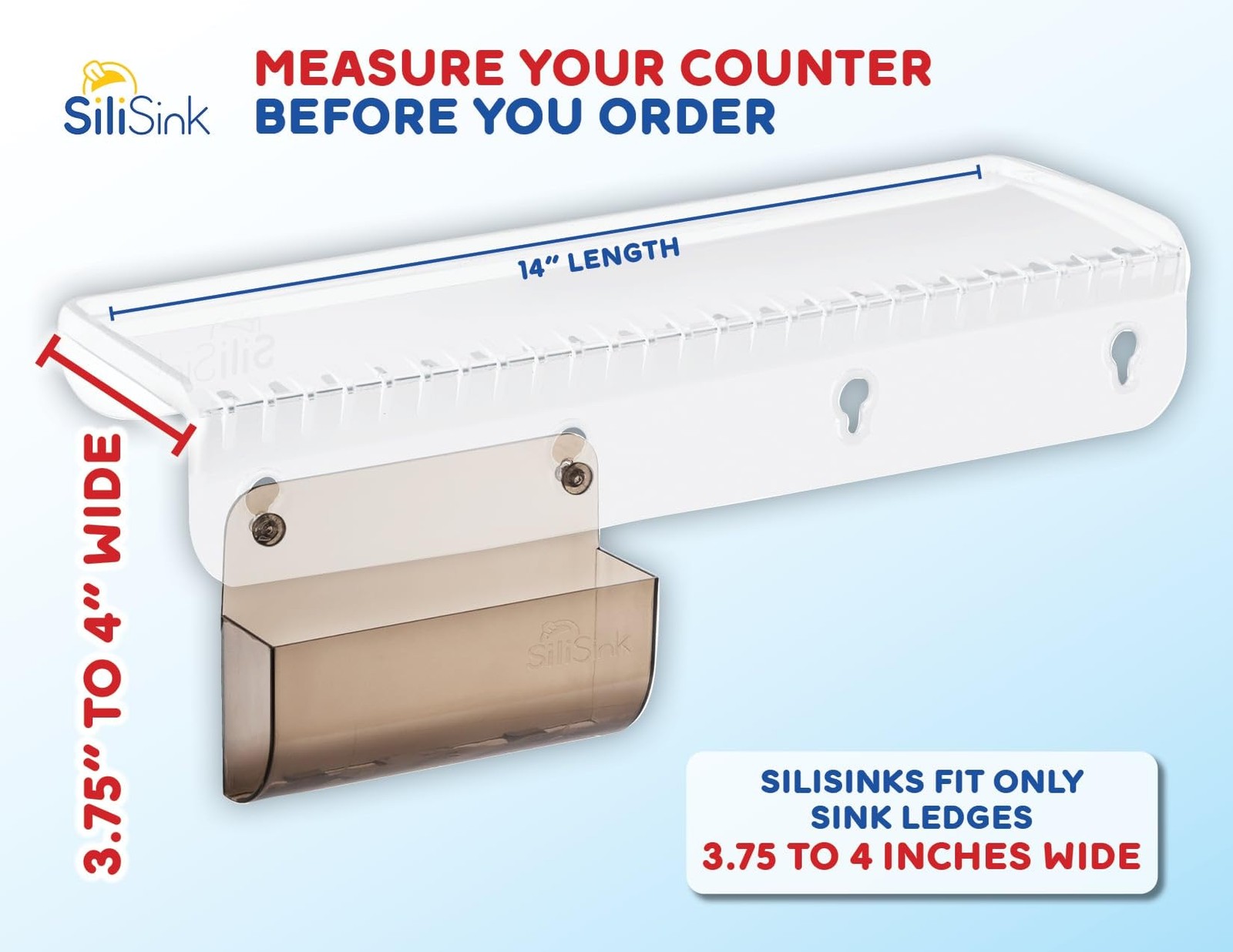 SiliProducts SiliSink Silicone Edge Guard for 4in x 14in, Clear Diamond
