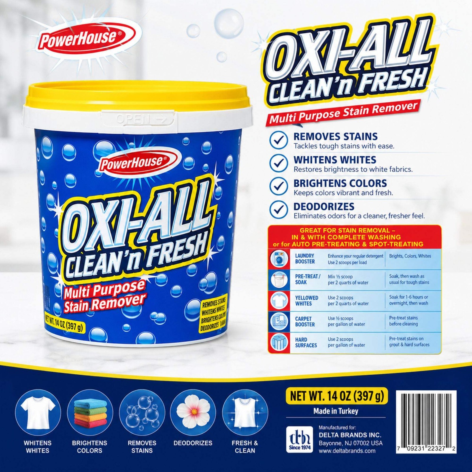 PowerHouse OXI-ALL Clean ’n Fresh Multi Purpose Stain Remover 14oz