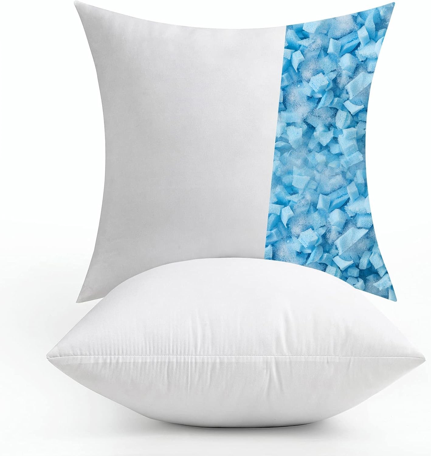 MIULEE 18×18 Pillow Inserts Set of 2-Decorative Shredded Inch, White