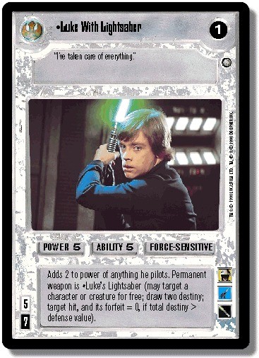Luke With Lightsaber [Foil] Moderately Played SWCCG: Reflections II Foil