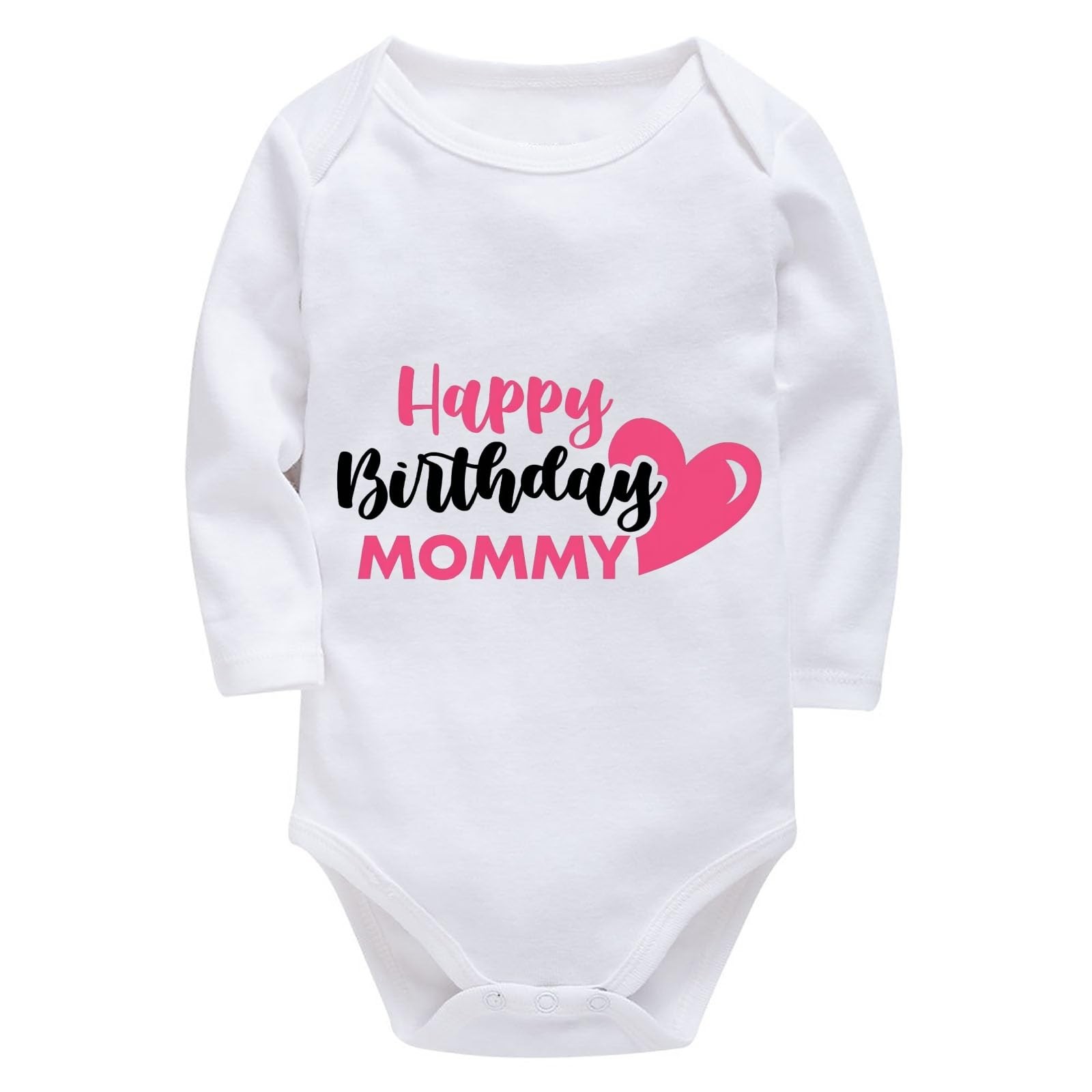 WOOYONGING Happy Birthday Mommy Neutral Romper Baby 3 Months, Fbl0309-white