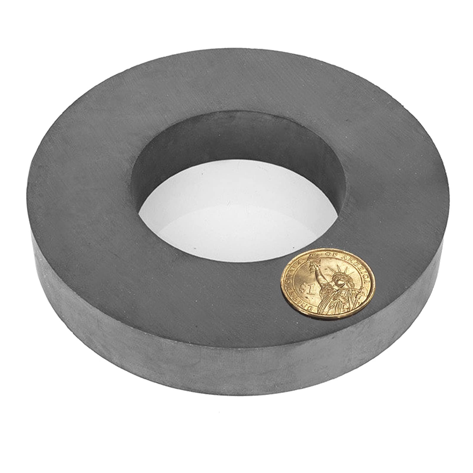 Ferrite Ring Large Magnet,4.72In Dia Big Round Ceramic Disc Heavy Duty…