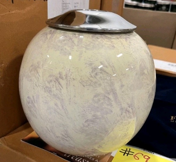 Large Urn Round Purple Marble Fovere