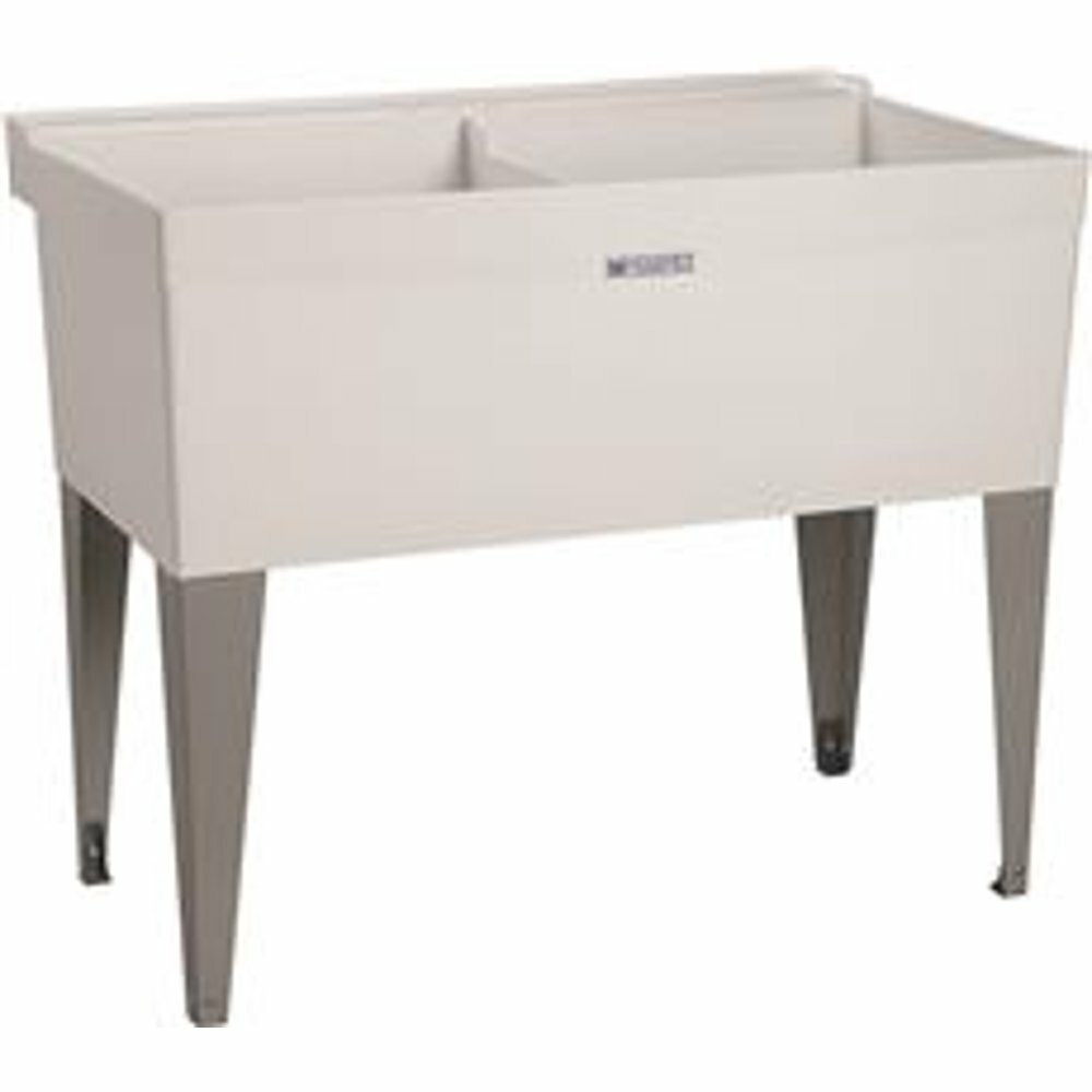 Sink 2 Well Utilatub 36-Gallon Floor-Mount Utility Tub, 40 X 34 X 24 In., White