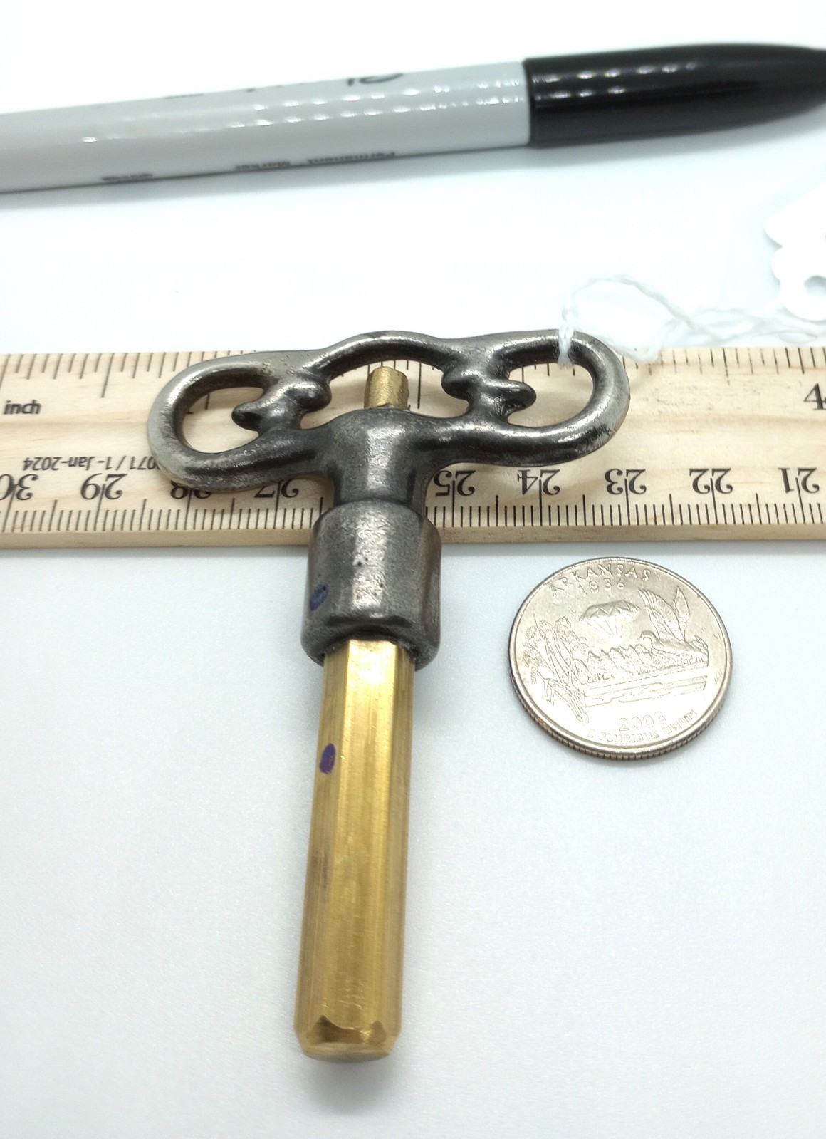 Steel and Brass Pocket Casket Key / Coffin Key