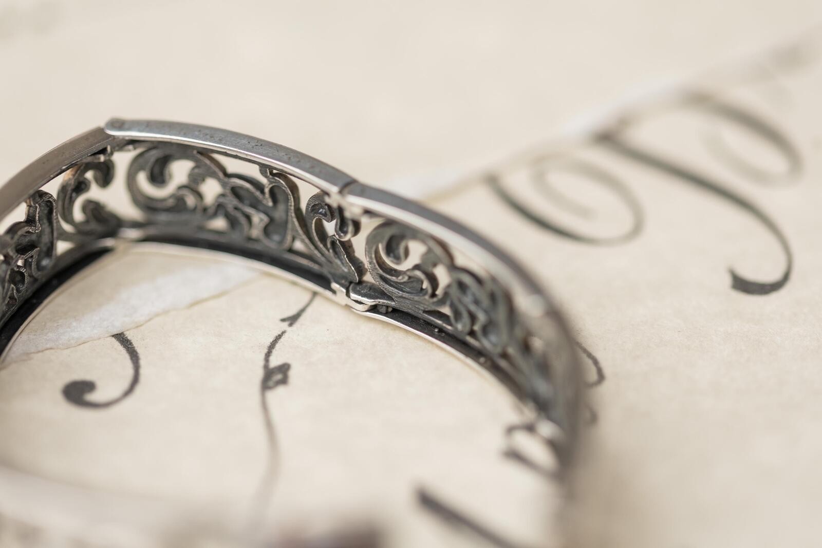 Silpada Floral Panel Bracelet Sterling Silver Estate Jewelry