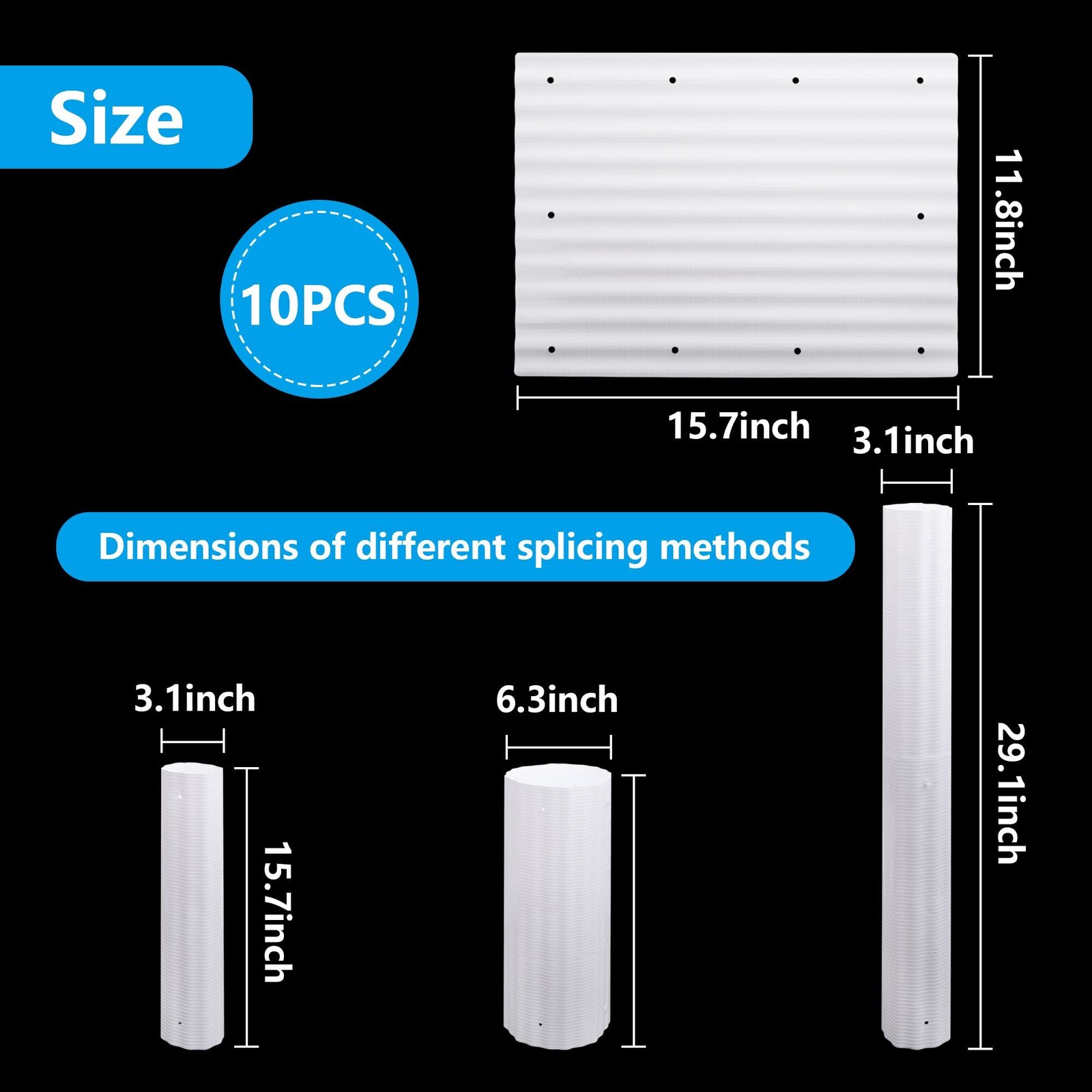 10pcs Tree Guard Protectors,Expandable Trunk Protector,Grow Tubes